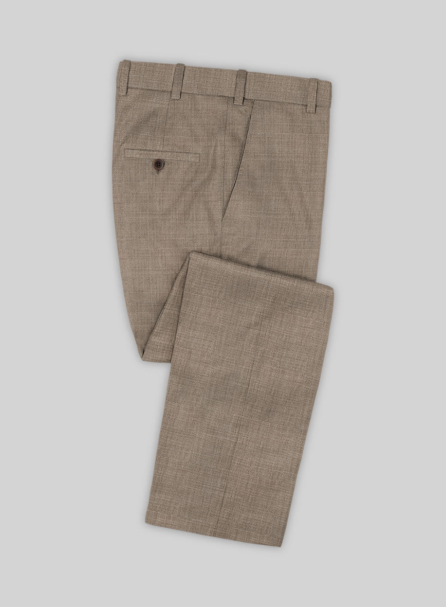 Lanificio Zegna Trofeo Sharkskin Brown Wool Pants