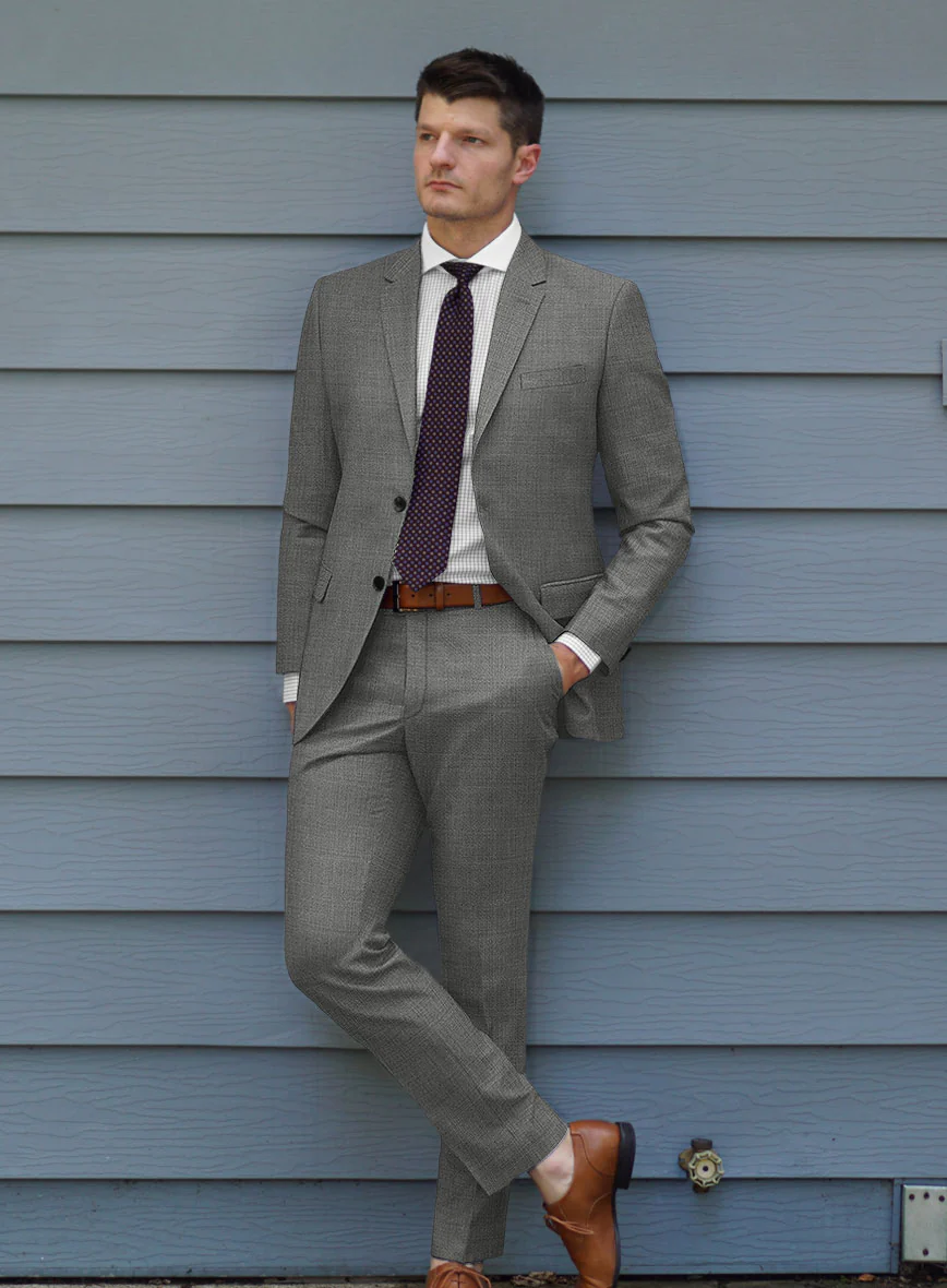 Lanificio Zegna Trofeo Sharkskin Gray Wool Suit - Image 2