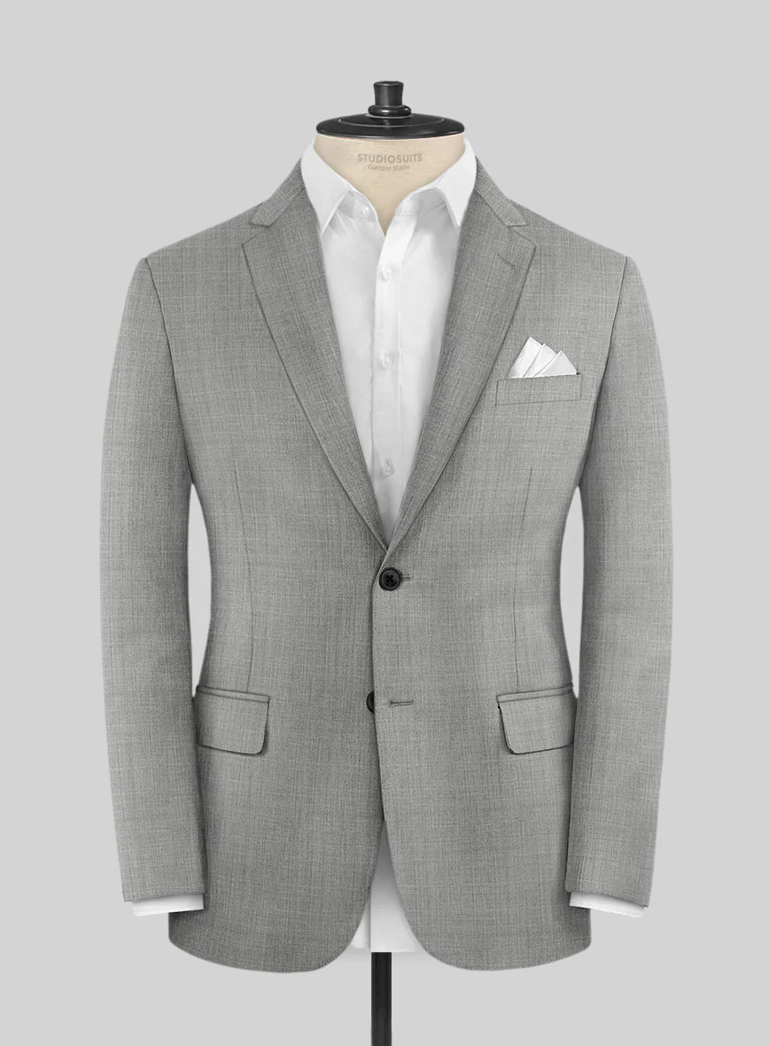 Lanificio Zegna Trofeo Sharkskin Light Gray Wool Suit - Image 3