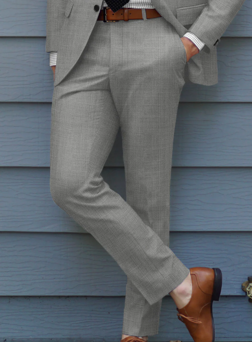 Lanificio Zegna Trofeo Sharkskin Light Gray Wool Suit - Image 4
