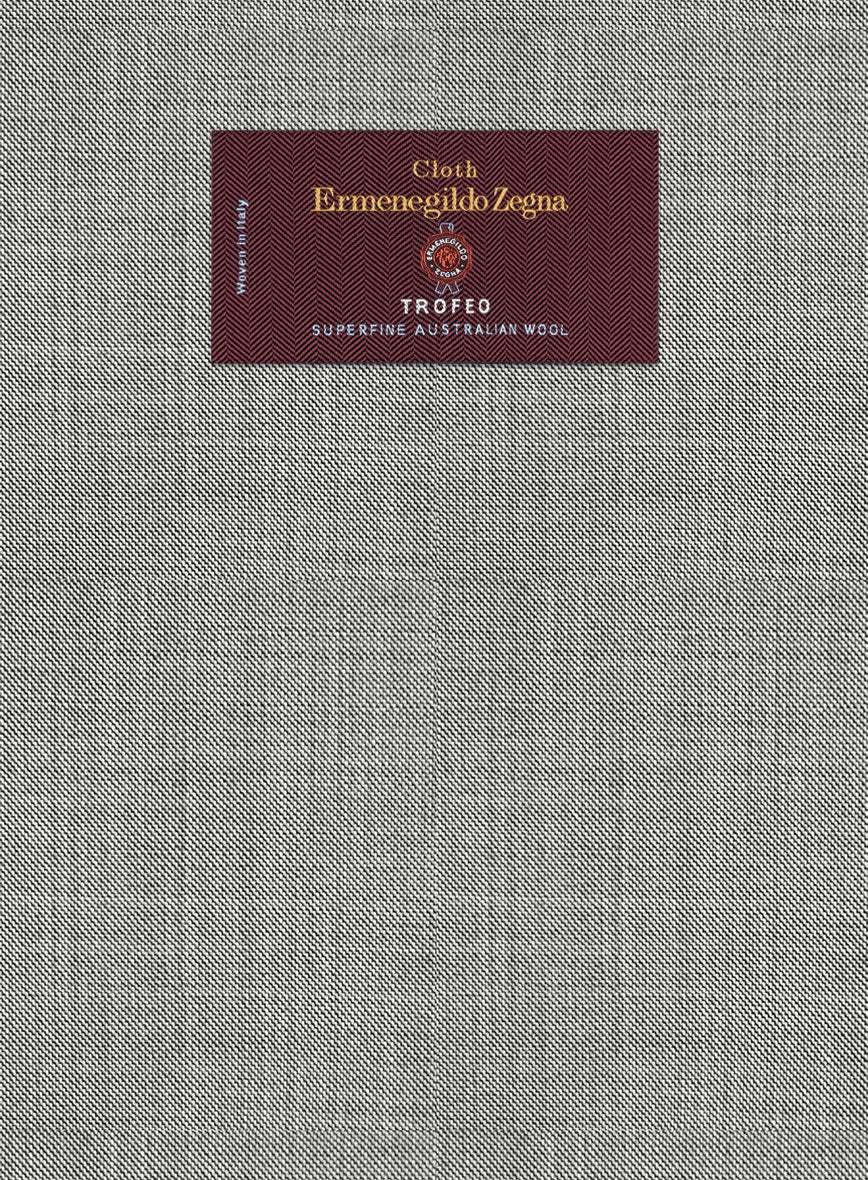 Lanificio Zegna Trofeo Sharkskin Light Gray Wool Suit - Image 6
