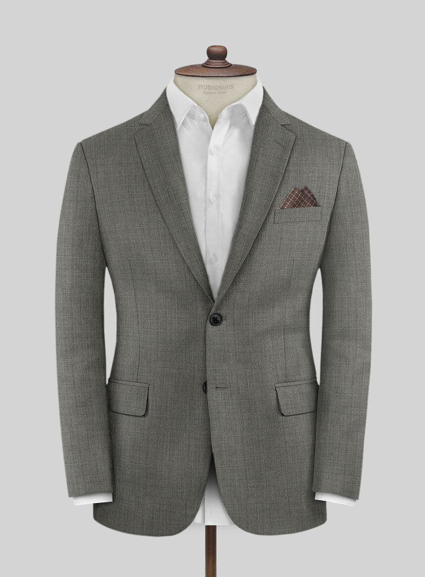 Lanificio Zegna Trofeo Sharkskin Mid Gray Wool Jacket