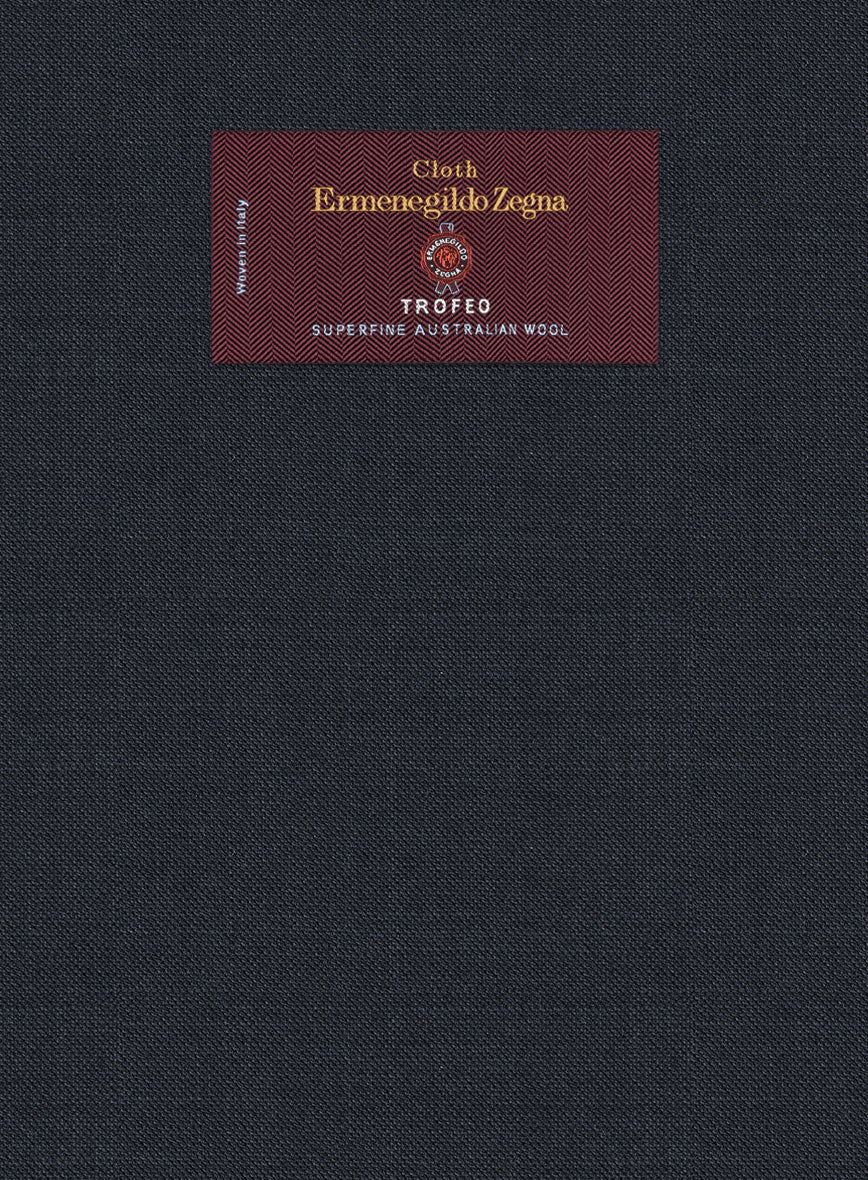 Lanificio Zegna Trofeo Sharkskin Navy Blue Wool Jacket - Image 2