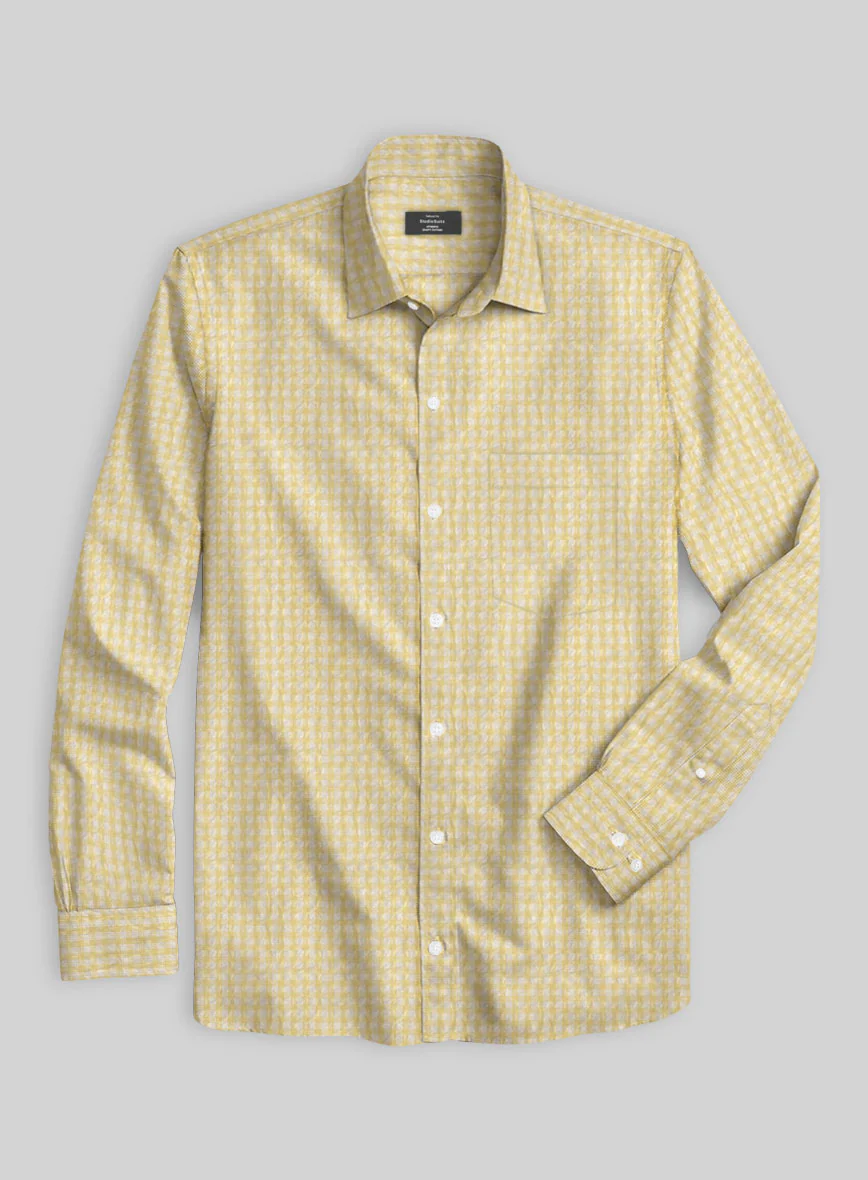 Lemon Seersucker Cotton Shirt - Image 3