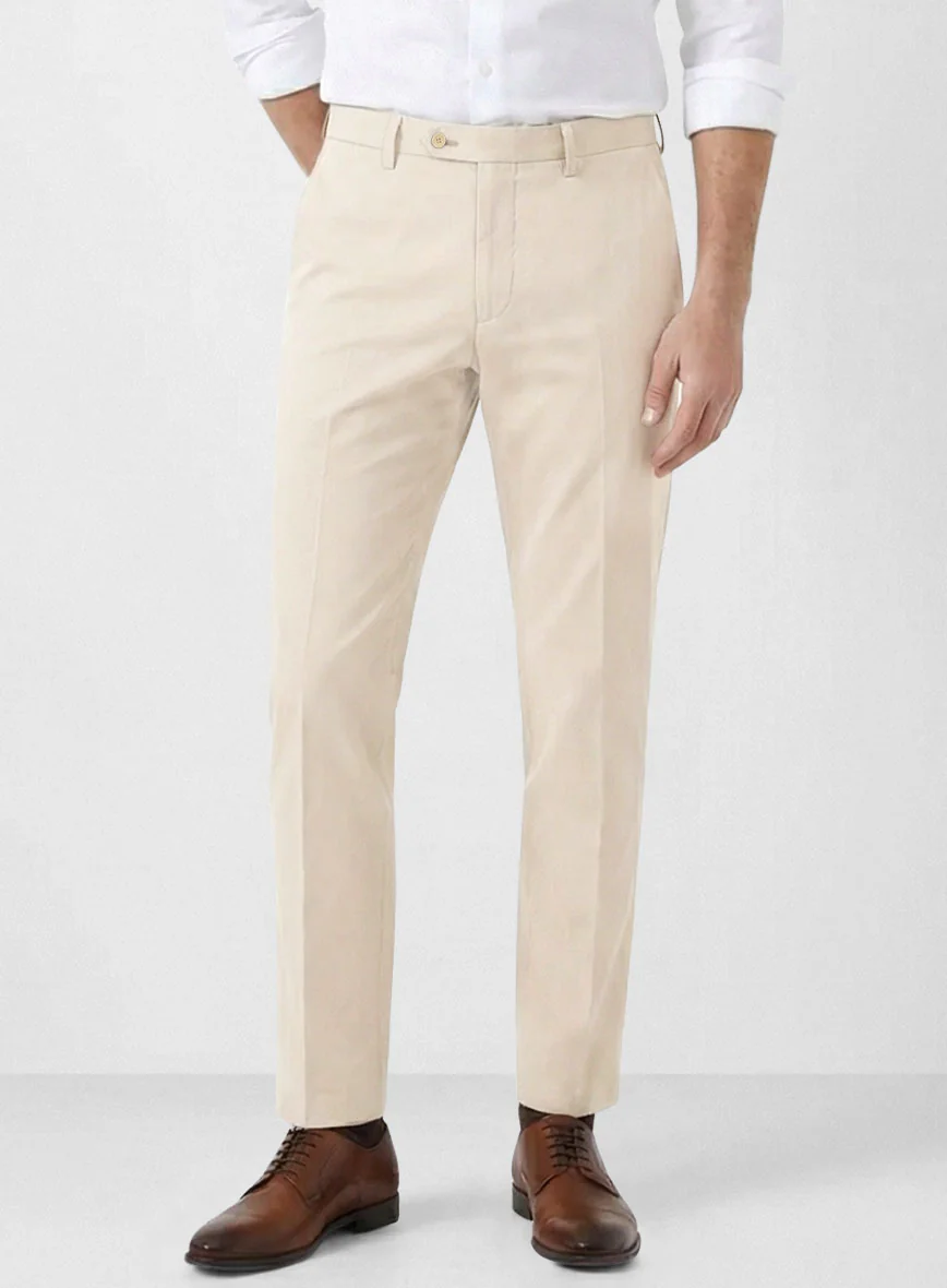 Light Beige Stretch Chino Pants