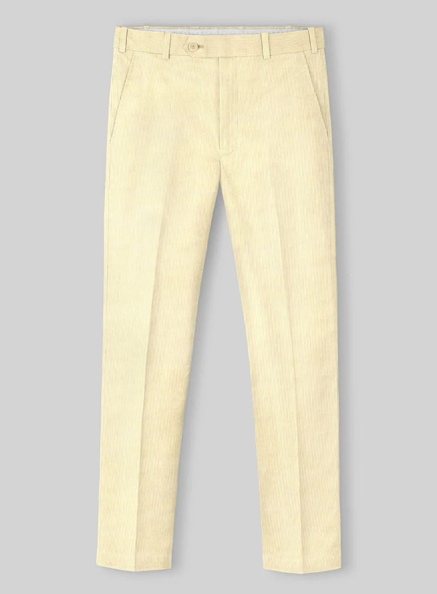 Light Beige Stretch Pin Corduroy Pants