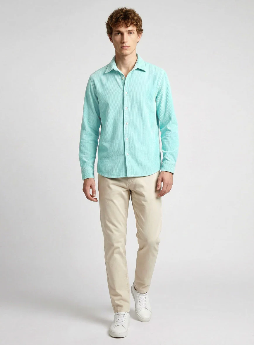 Light Blue Corduroy Shirt - Image 4