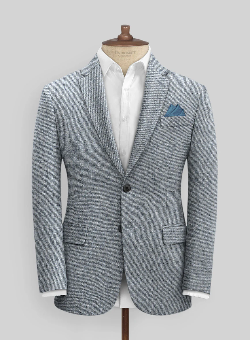 Light Blue Denim Tweed Jacket - Image 3