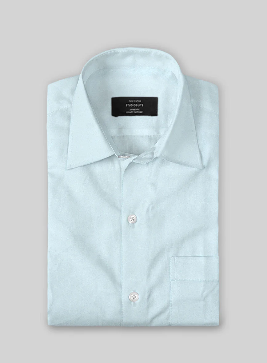 Light Blue Stretch Poplene Shirt - Image 3