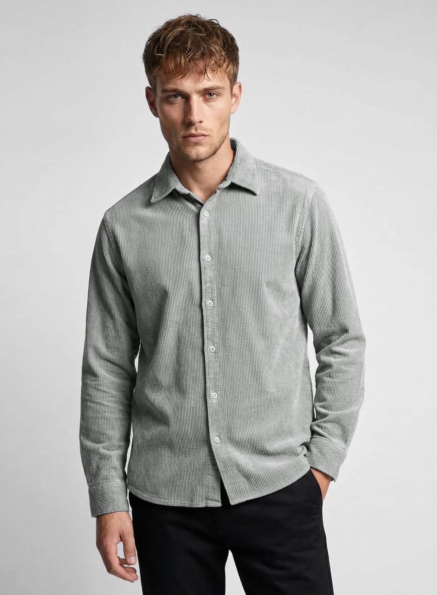 Light Gray Corduroy Shirt