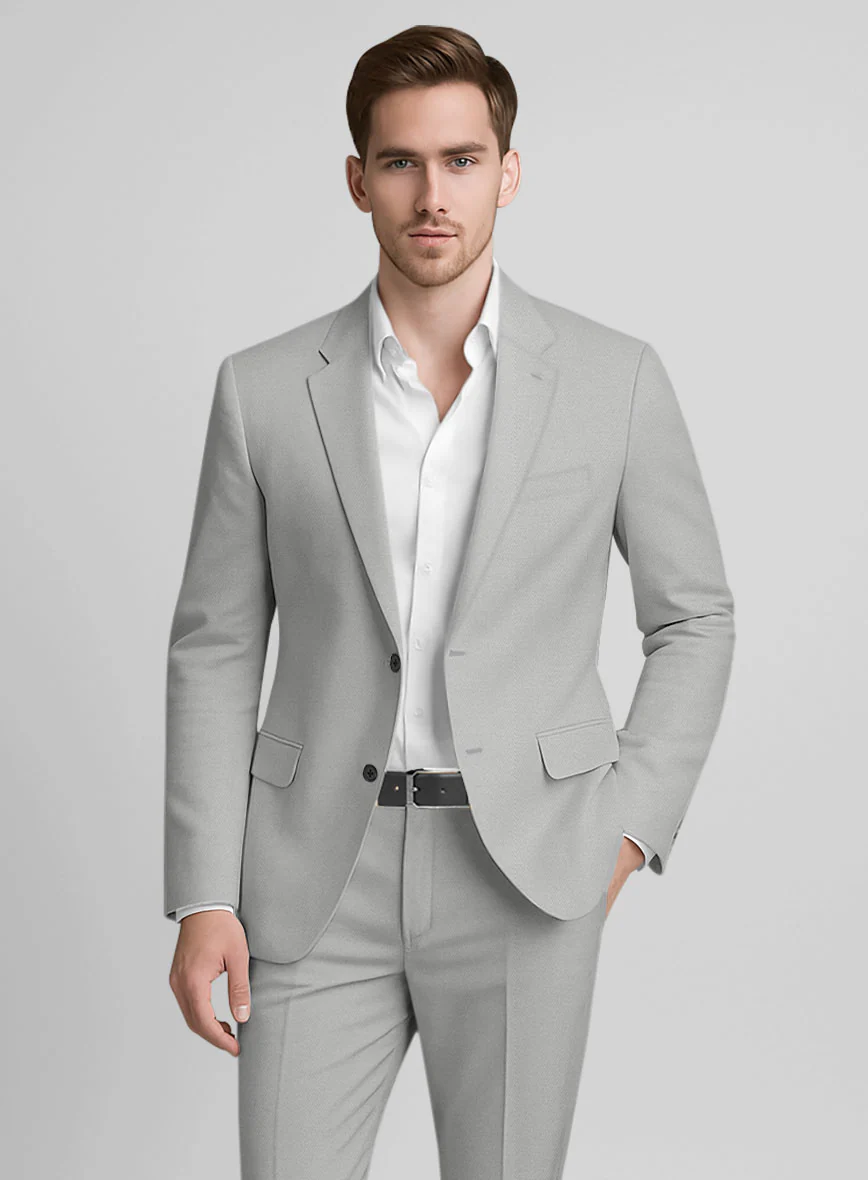 Light Gray Stretch Chino Jacket - Image 2