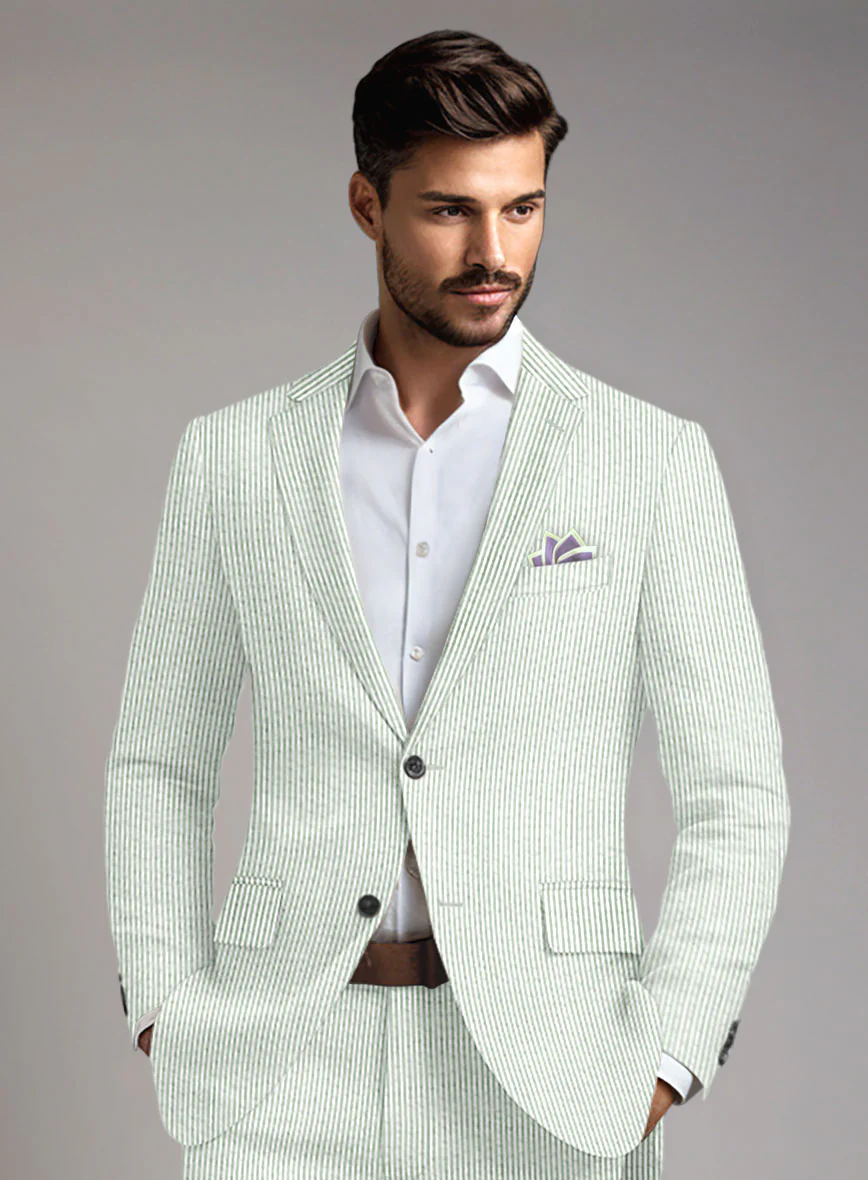 Light Green Seersucker Jacket - Image 2