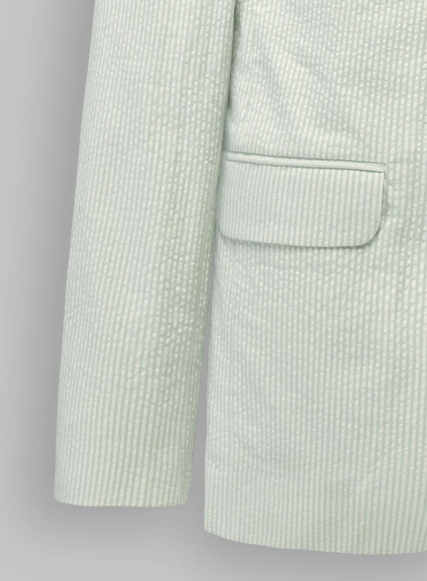 Light Green Seersucker Jacket - 42 Regular - Image 2