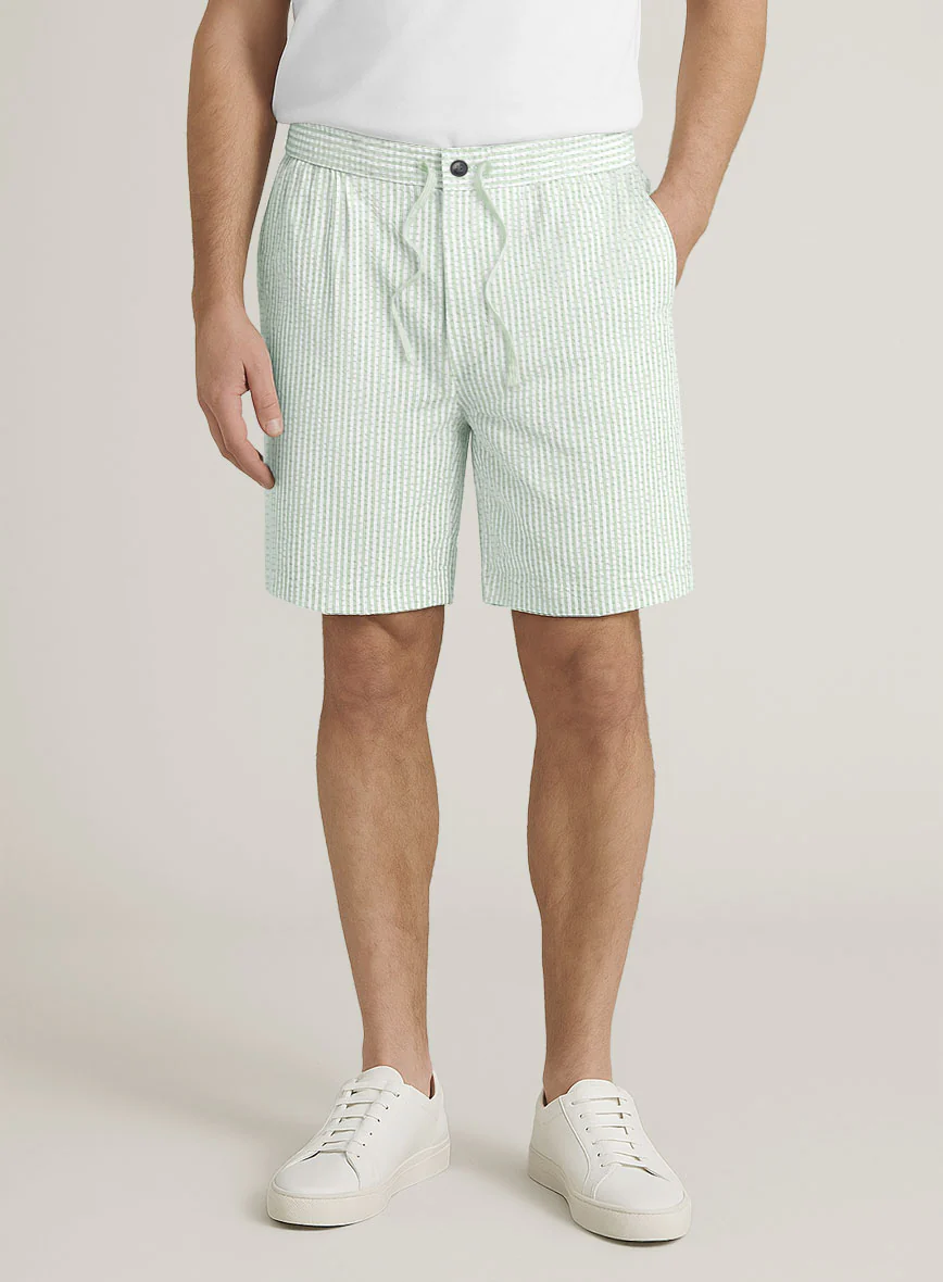 Light Green Seersucker Shorts - Image 2