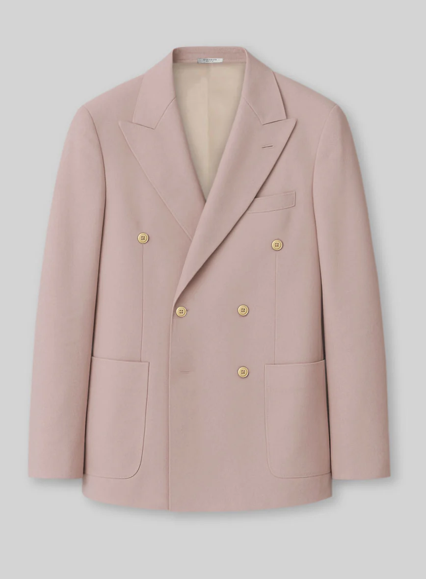 White Light Mauve Cotton Double Breasted Suit - Image 2
