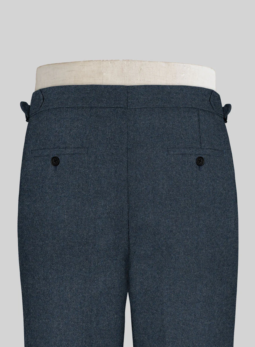 Light Weight Bond Blue Highland Tweed Trousers - Image 3