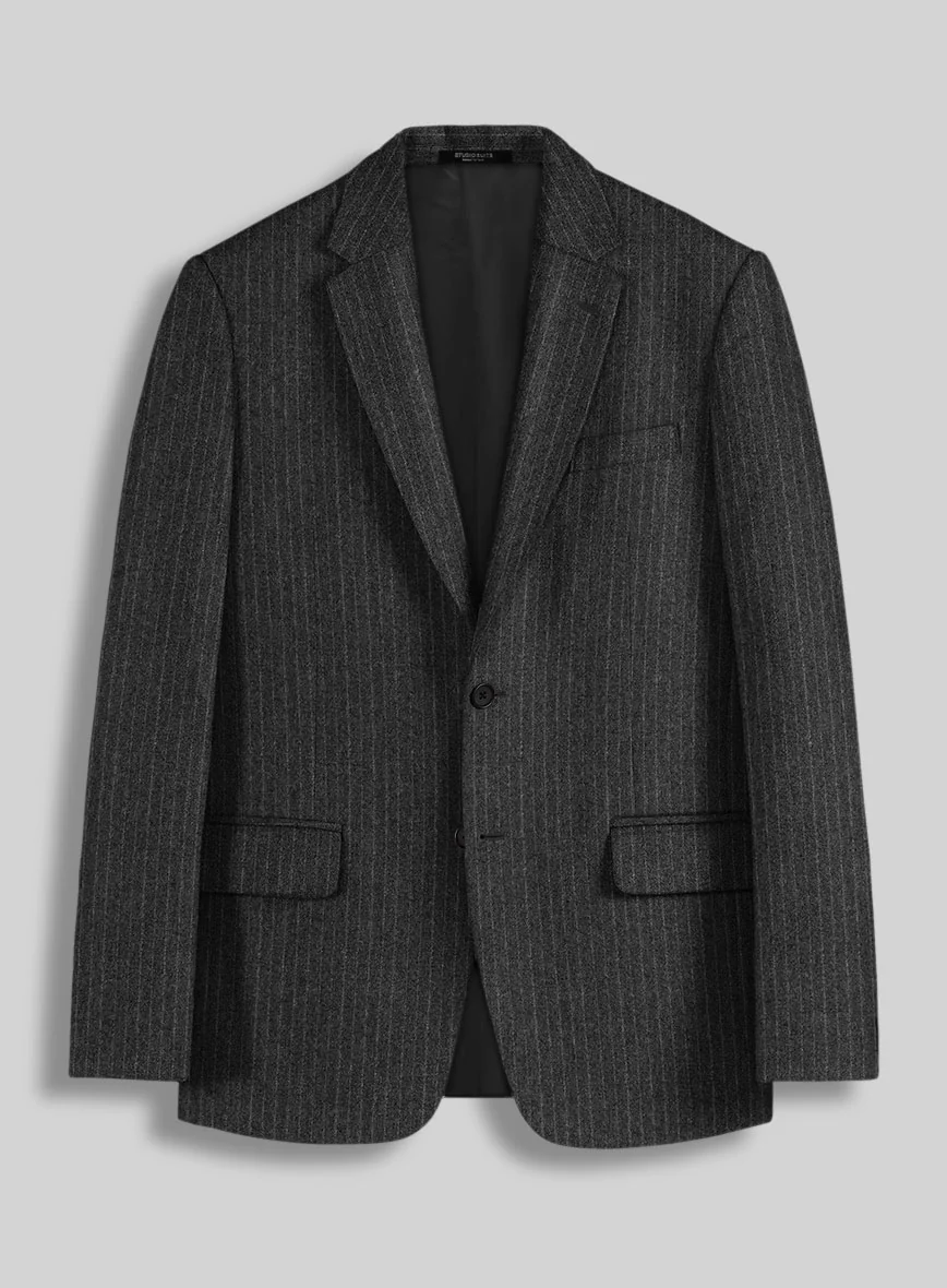 Light Weight Dark Gray Stripe Tweed Jacket