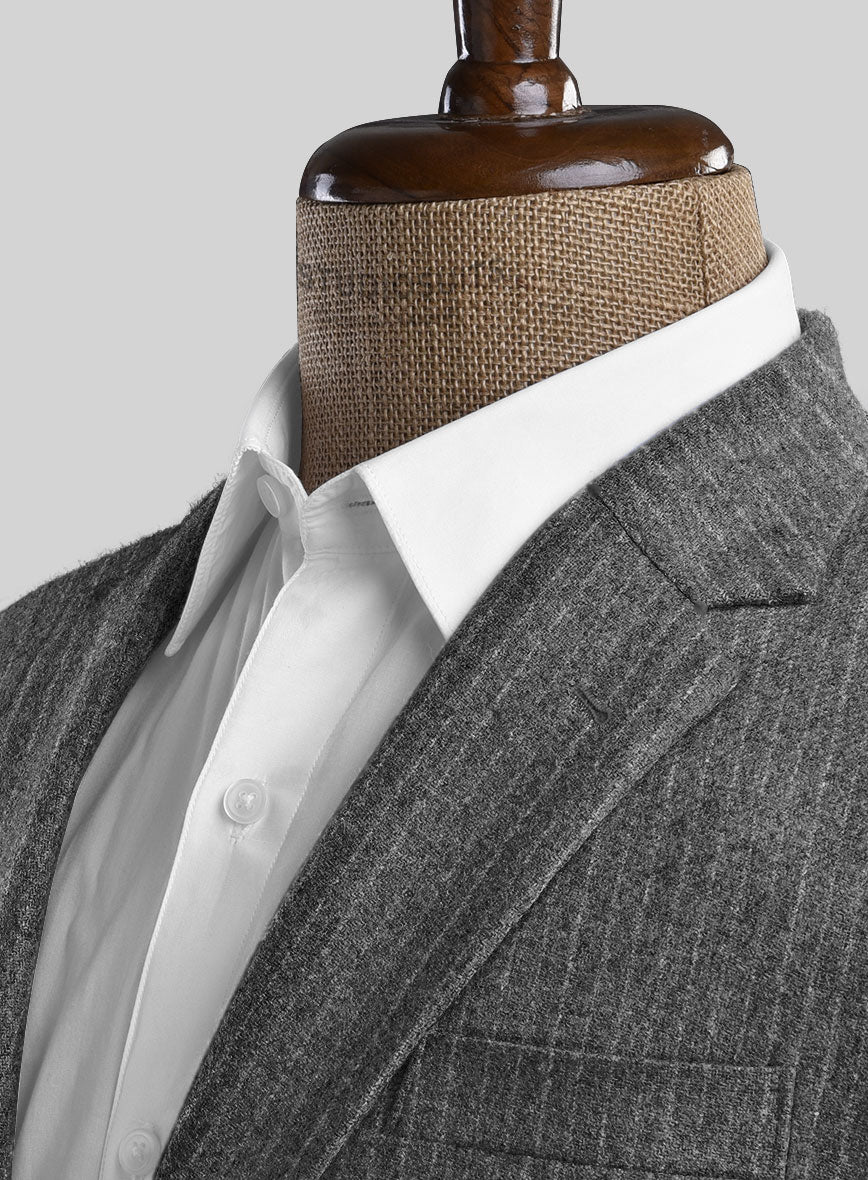 Light Weight Gray Stripe Tweed Jacket - Image 3