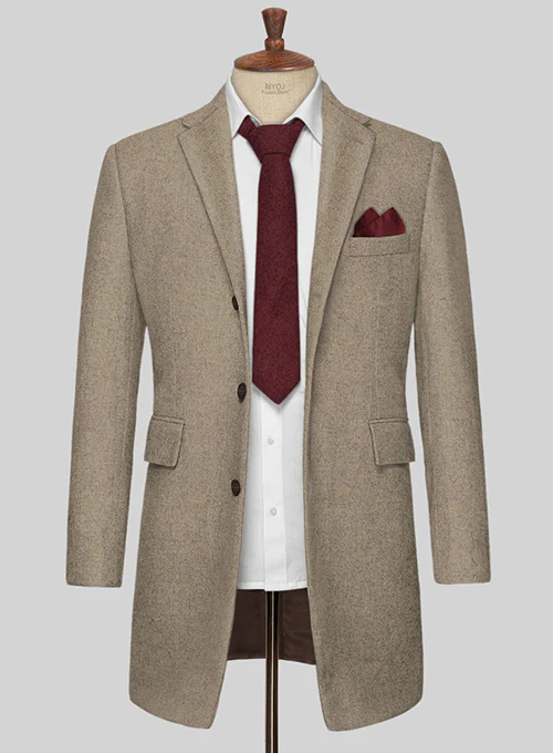 Light Weight Light Brown Tweed Overcoat - Image 2