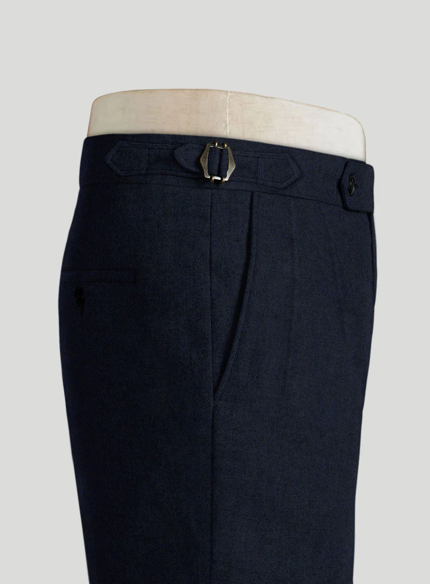 Light Weight Melange Dark Blue Highland Tweed Trousers - Image 5