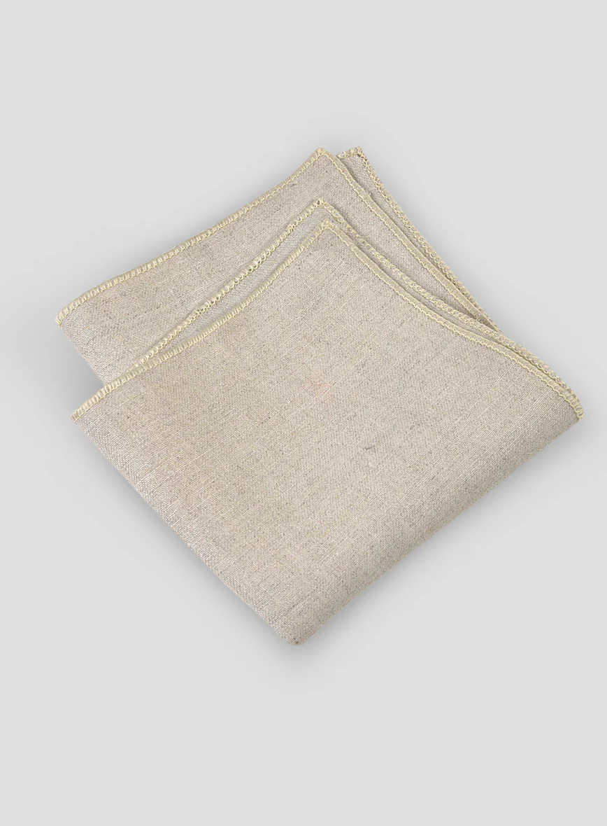 Linen Pocket Square - Heavy Linen Beige