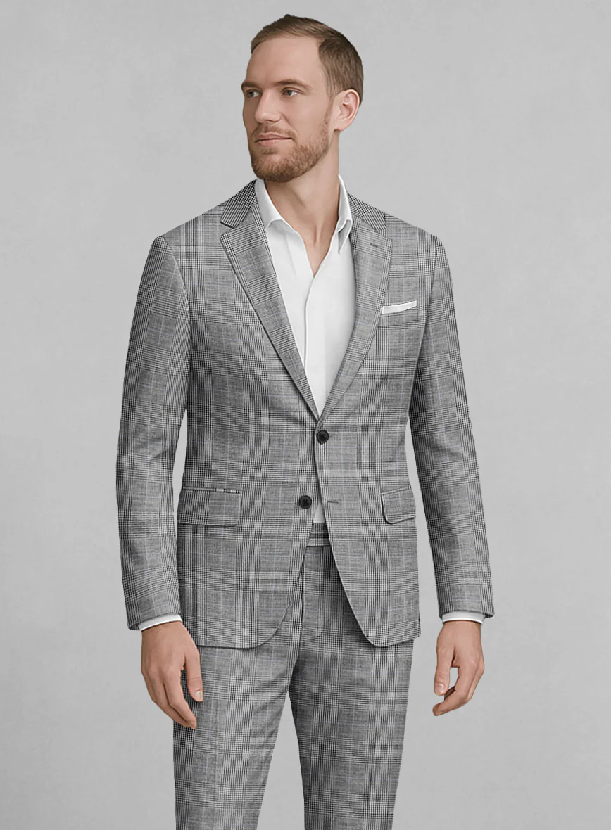 London Loom Avelio Prince of Wales Wool Suit - Image 3