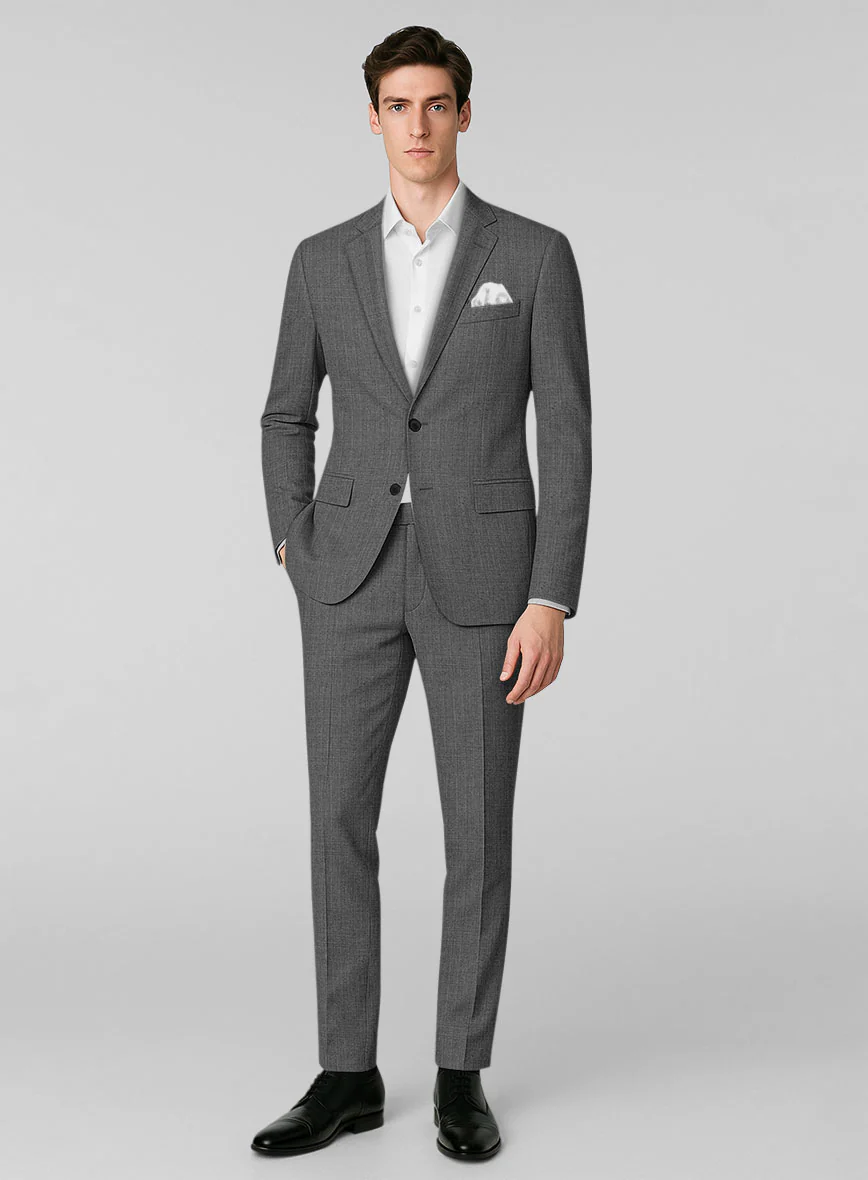 London Loom Bellari Sharkskin Wool Suit