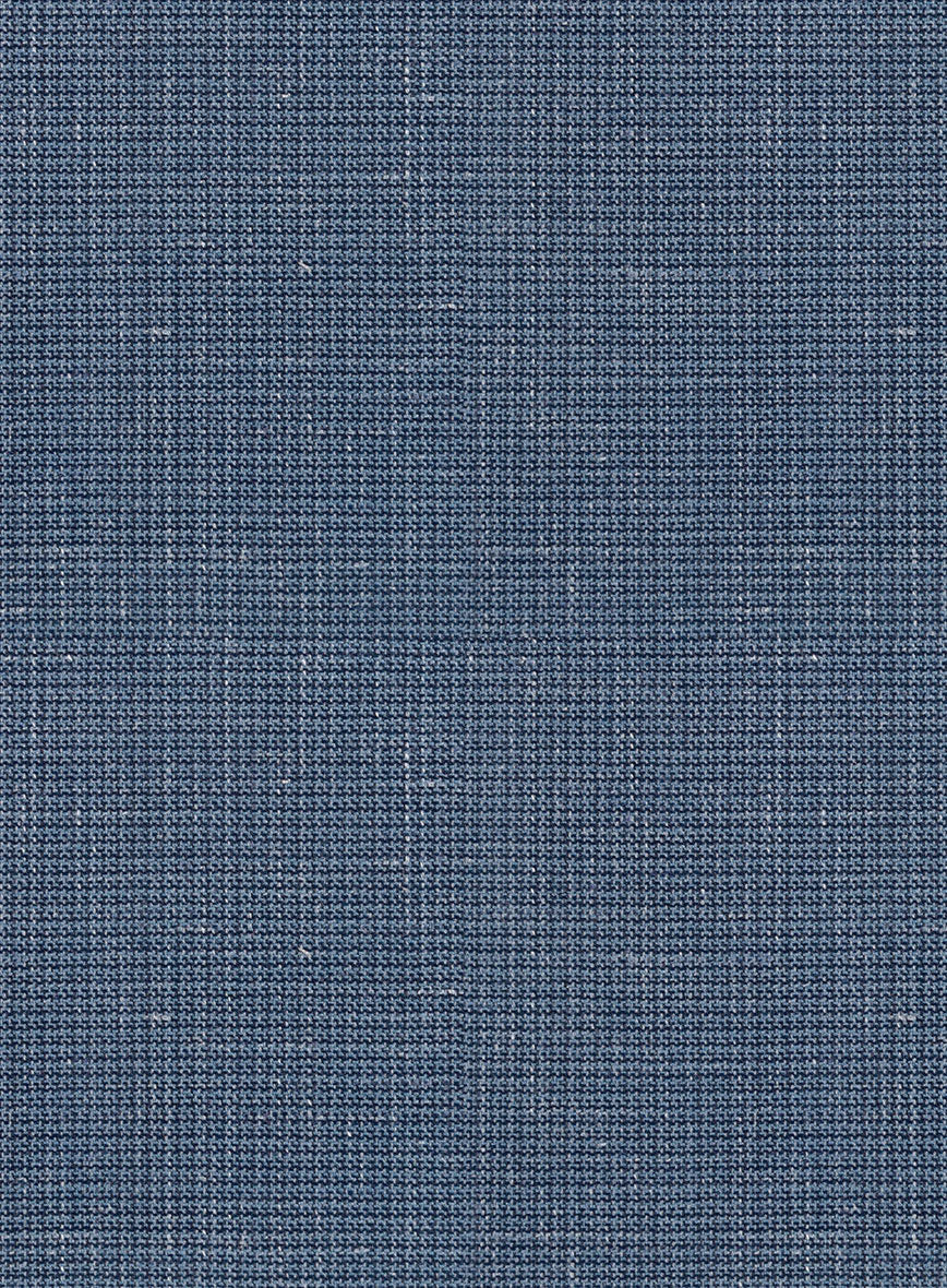 London Loom Blue Abelardo Wool Silk Linen Jacket - Image 4