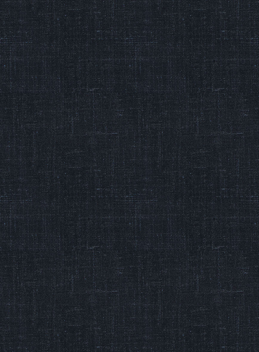 London Loom Blue Twill Wool Silk Linen Suit - Image 8