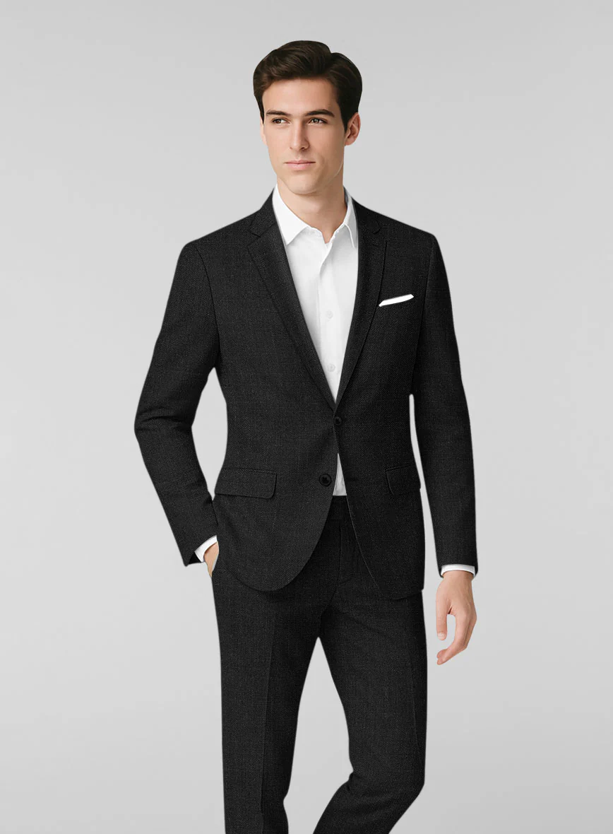 London Loom Corvello Black Wool Suit - Image 3