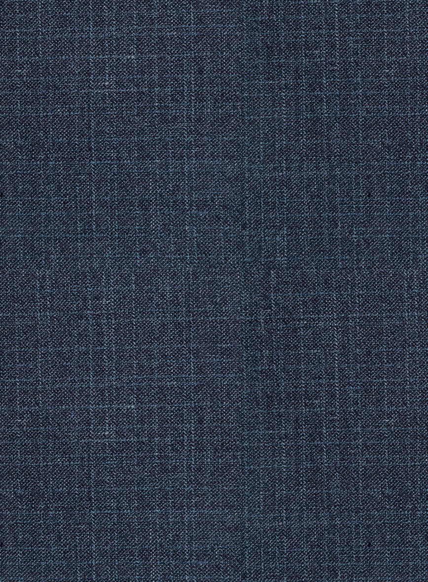 London Loom Dark Blue Eufemia Wool Silk Linen Suit - Image 8