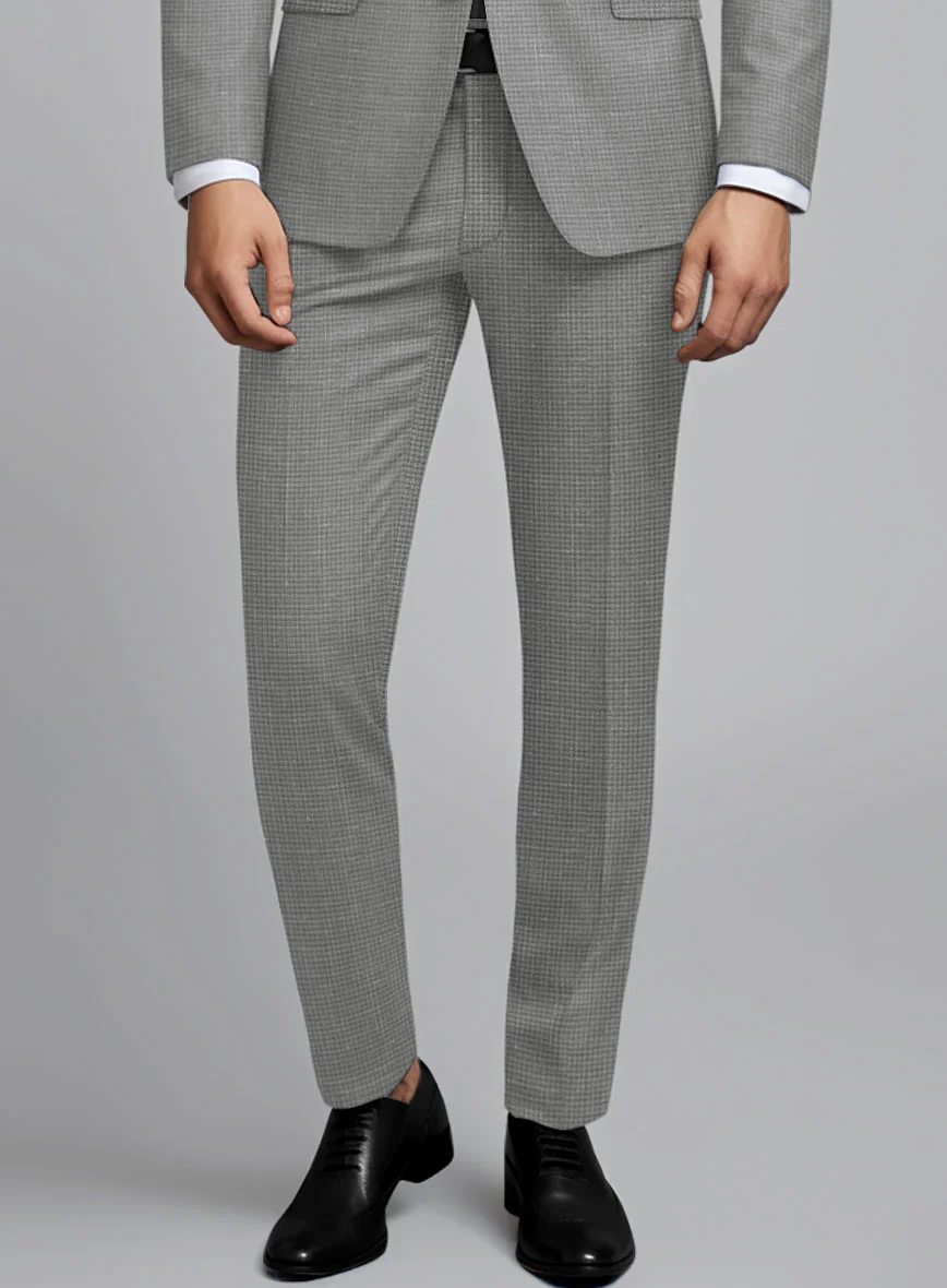 London Loom Gray Abelardo Wool Silk Linen Suit - Image 6