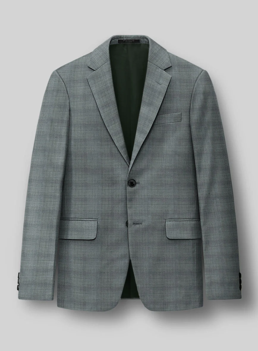 London Loom Gray Blue Bruna Wool Silk Linen Jacket