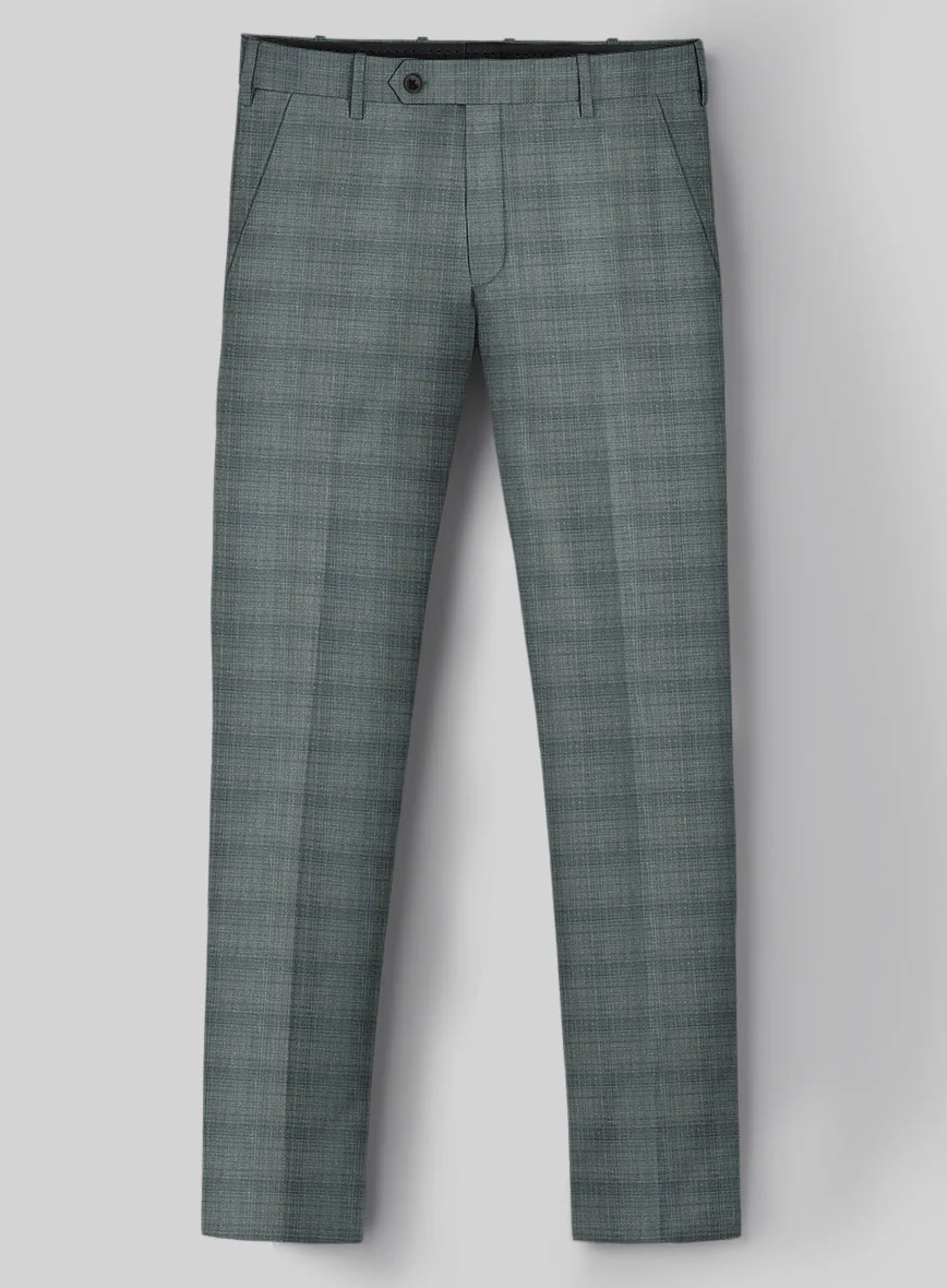 London Loom Gray Blue Bruna Wool Silk Linen Pants