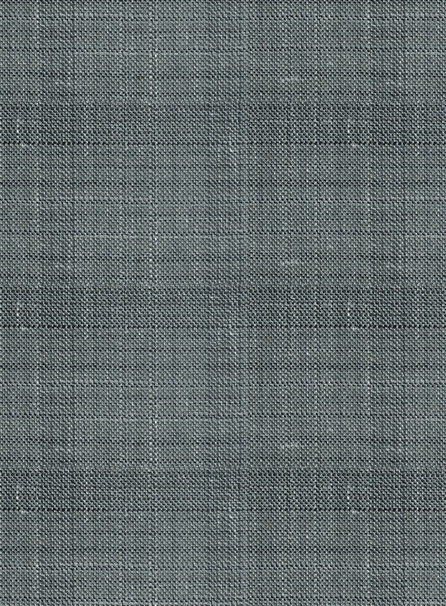 London Loom Gray Blue Bruna Wool Silk Linen Pants - Image 3