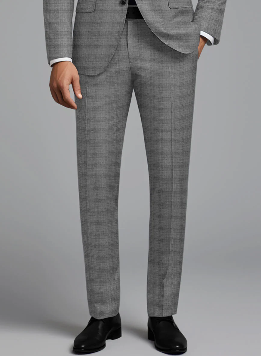 London Loom Gray Bruna Wool Silk Linen Pants - Image 2
