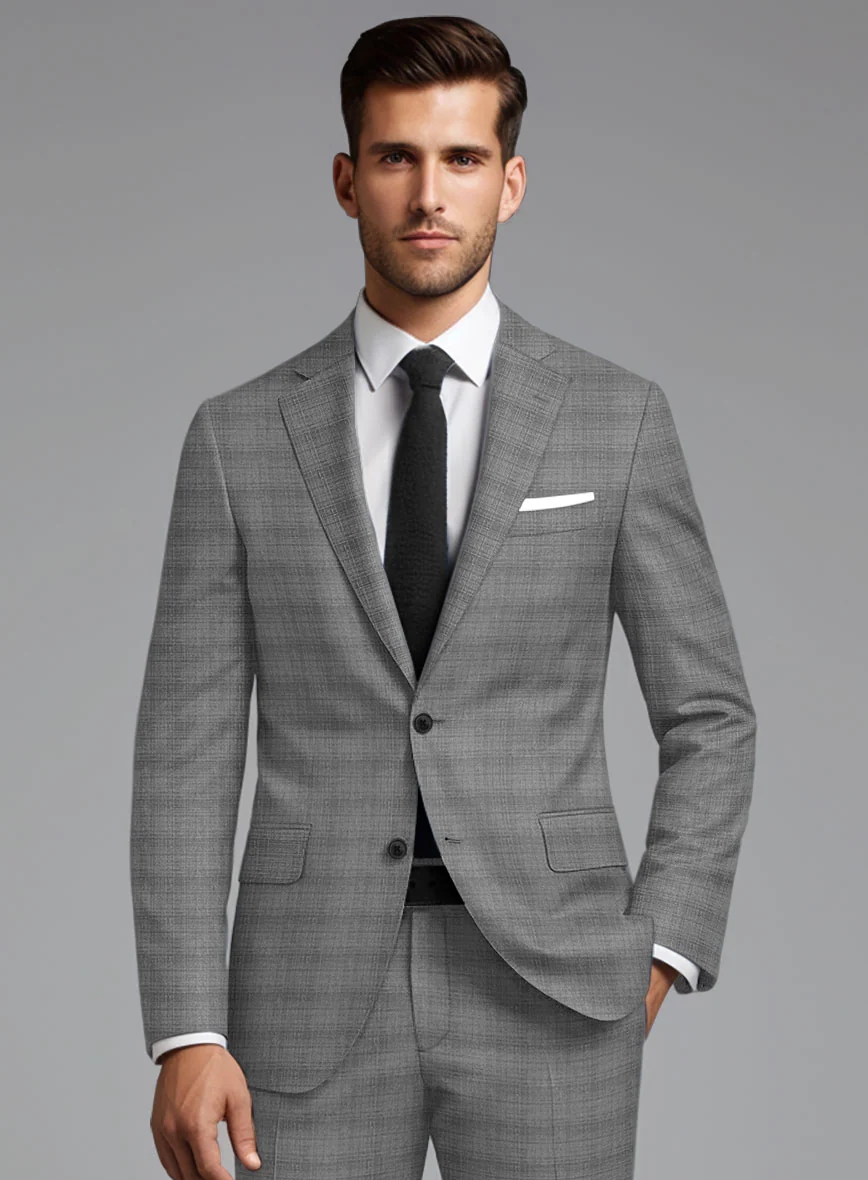 London Loom Gray Bruna Wool Silk Linen Suit - Image 3