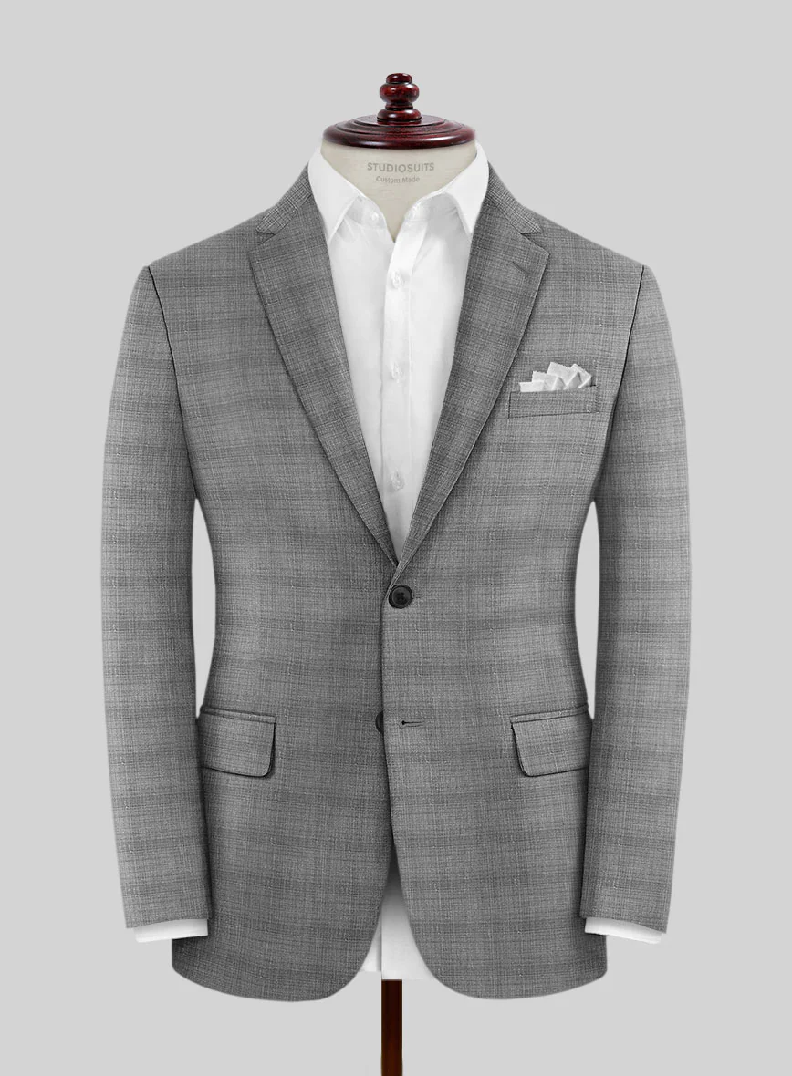 London Loom Gray Bruna Wool Silk Linen Suit - Image 4