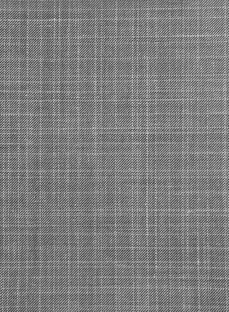 London Loom Gray Eufemia Wool Silk Linen Pants - Image 3