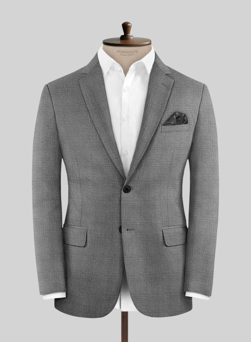London Loom Gray Nailhead Wool Silk Linen Jacket - Image 3