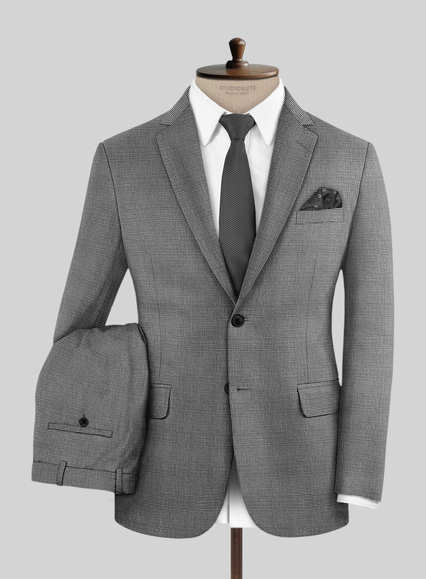London Loom Gray Nailhead Wool Silk Linen Suit - Image 2