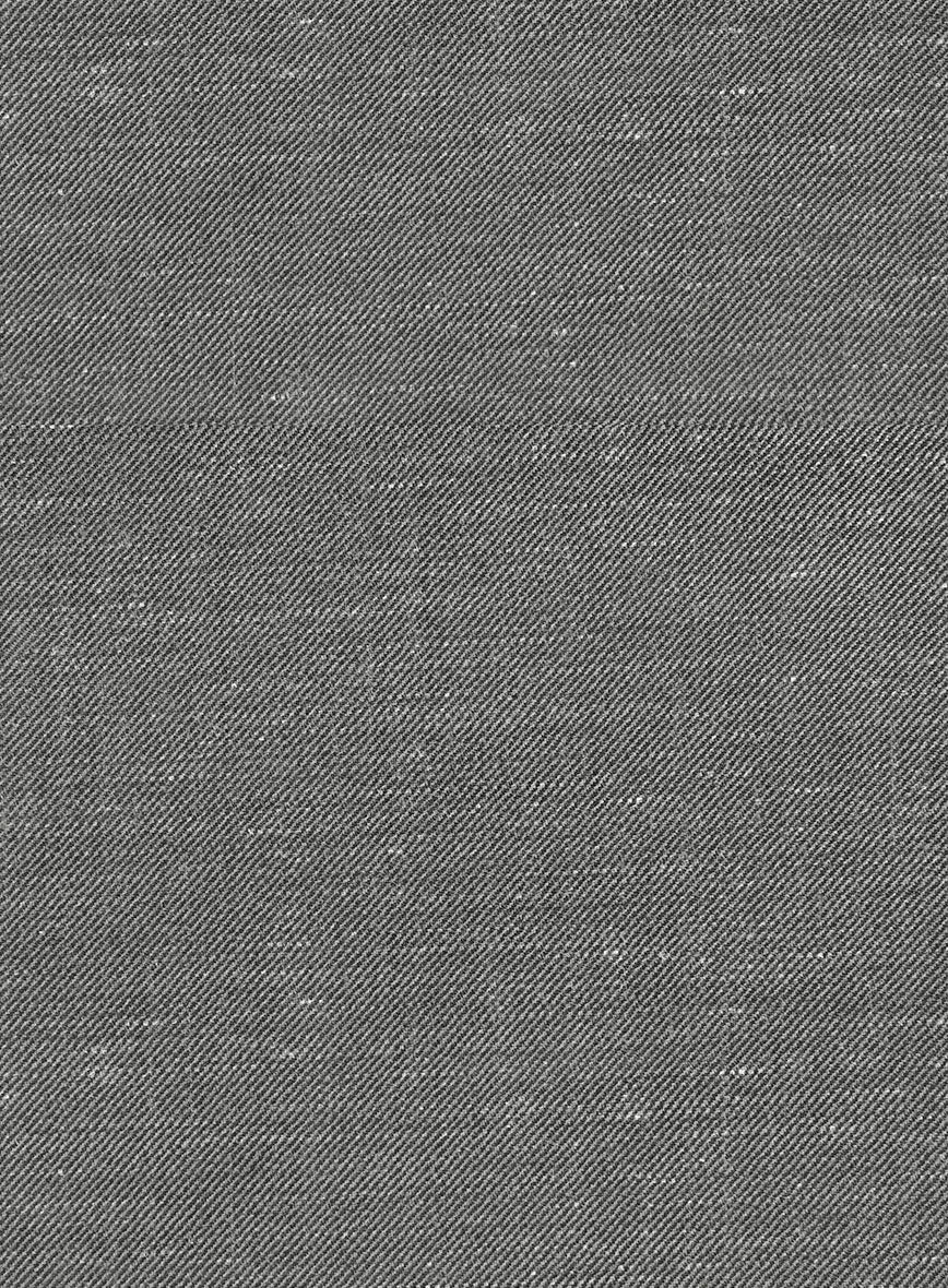 London Loom Gray Twill Wool Silk Linen Suit - Image 8