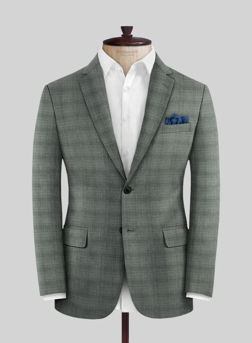 London Loom Green Bruna Wool Silk Linen Jacket - Image 3