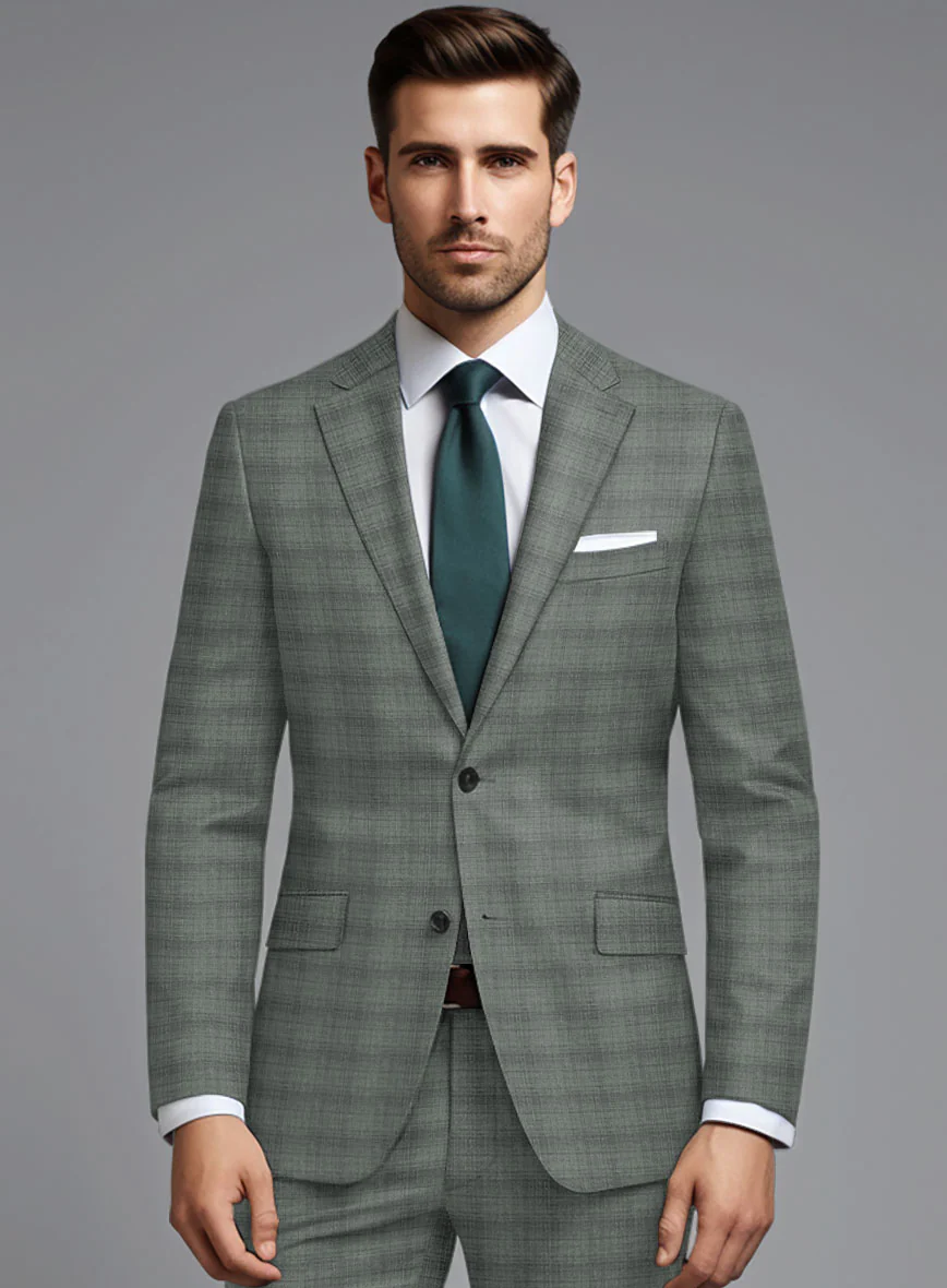 London Loom Green Bruna Wool Silk Linen Suit - Image 3