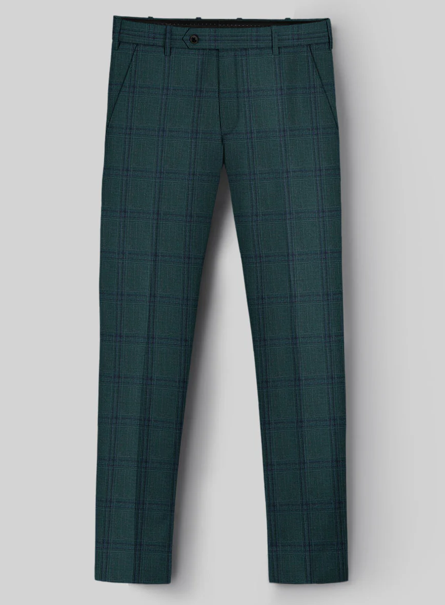 London Loom Green Check Wool Silk Linen Suit - Image 6
