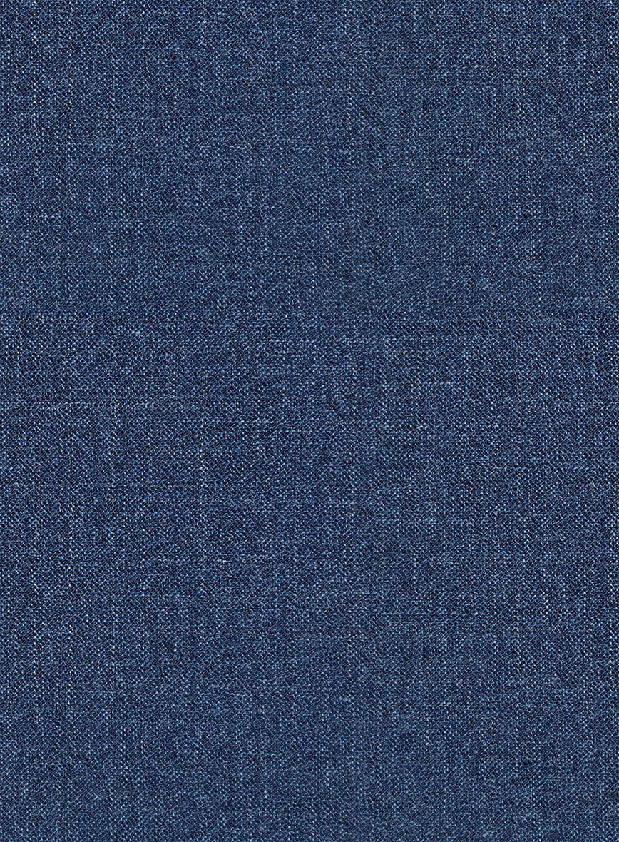 London Loom Indigo Blue Eufemia Wool Silk Linen Suit - Image 8