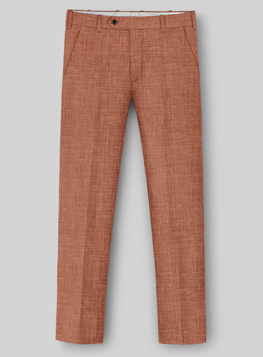 London Loom Orange Rust Travin Wool Linen Suit - Image 4