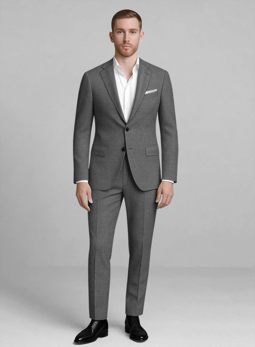 London Loom Orrenzo Birdseye Wool Suit