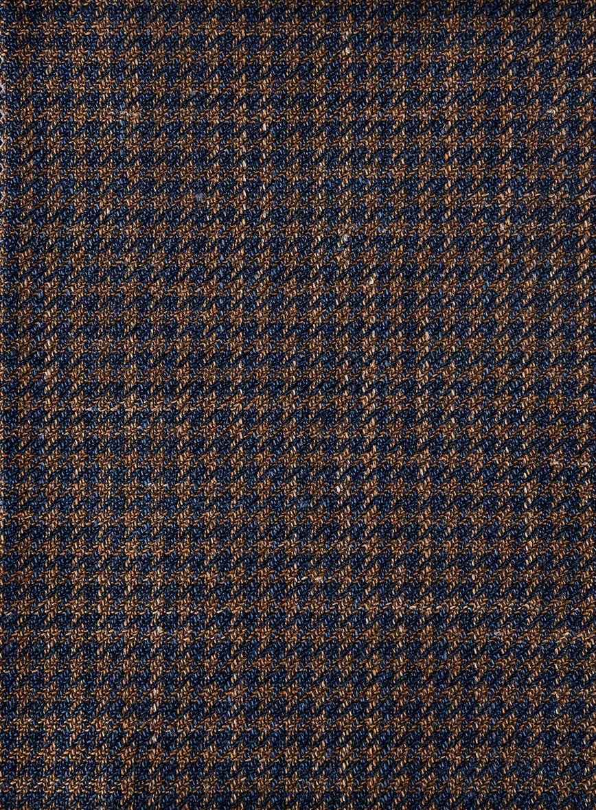 London Loom Oxford Navy Houndstooth Wool Silk Linen Jacket - Image 3