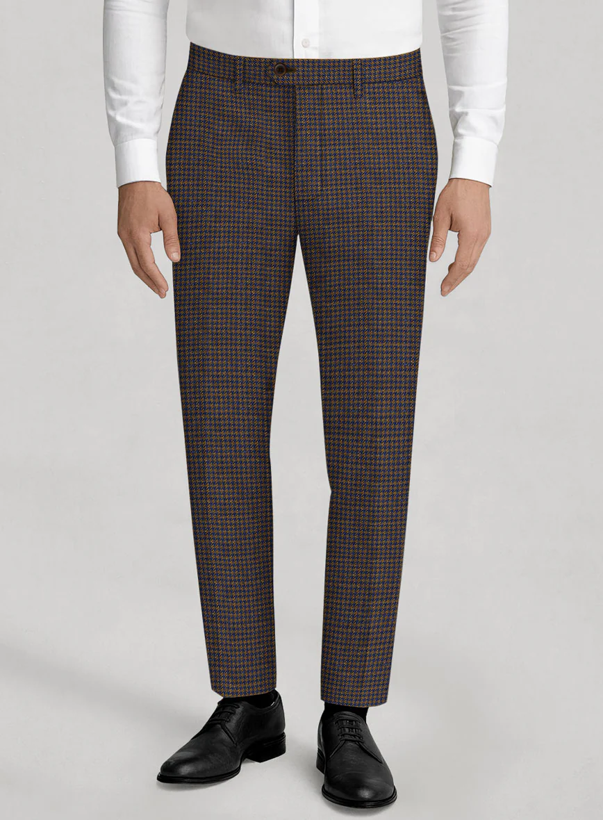 London Loom Oxford Navy Houndstooth Wool Silk Linen Suit - Image 5